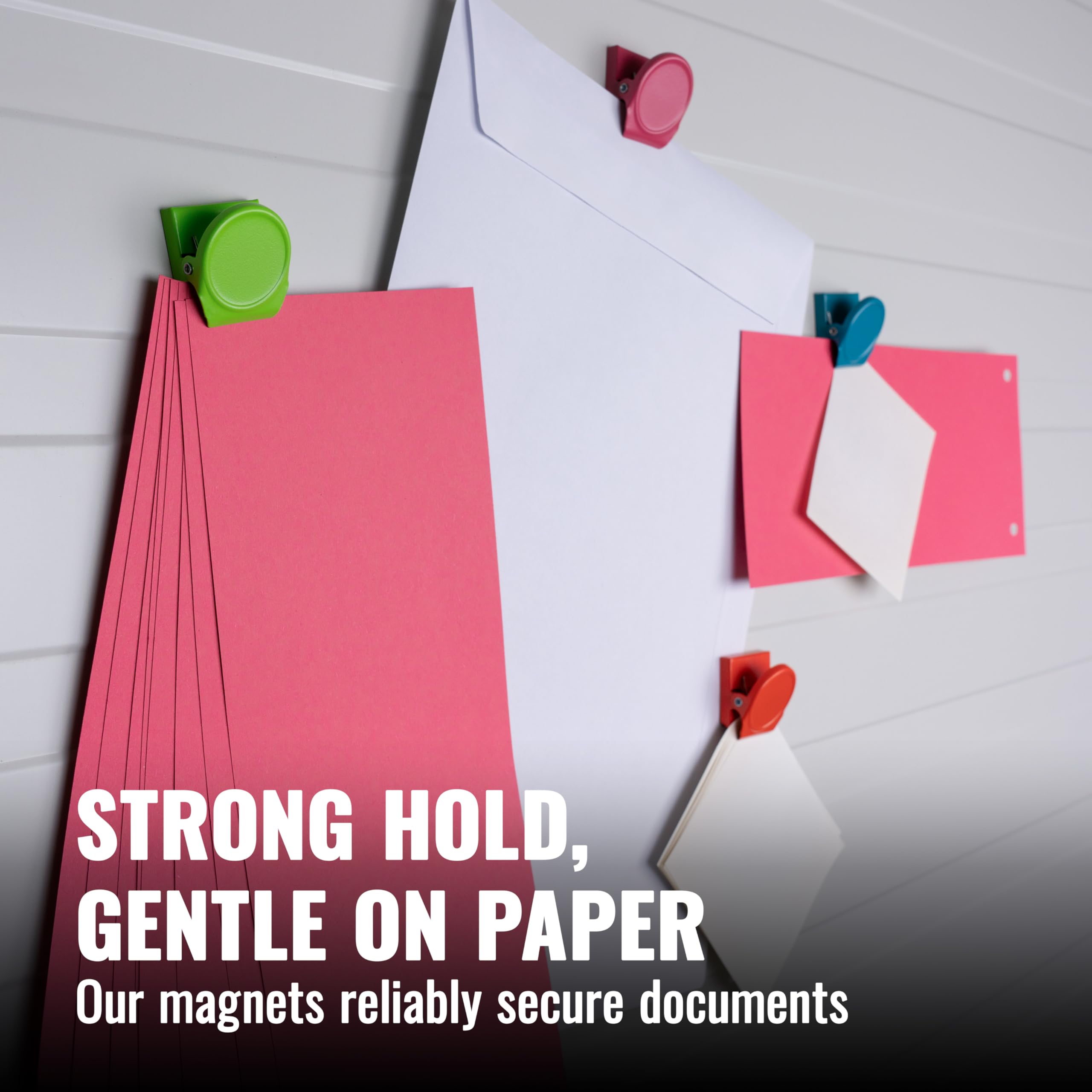 Poppstar 16x Magnetic Clips (Square Magnetic memo Clips with 0.5 kg Clamping Force, 3.5x3.0x2.3 cm) Colourful - Image 3