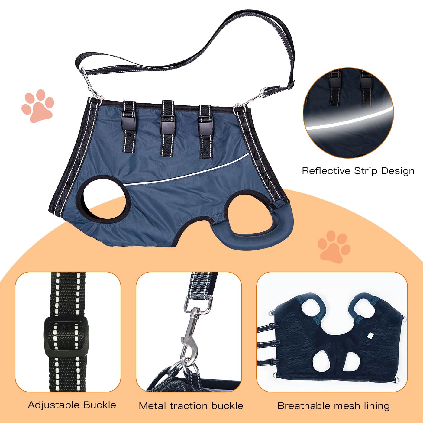 Dog Lift Harness for Senior & Injured Dogs, Full Body Mobility Support Sling - Image 3
