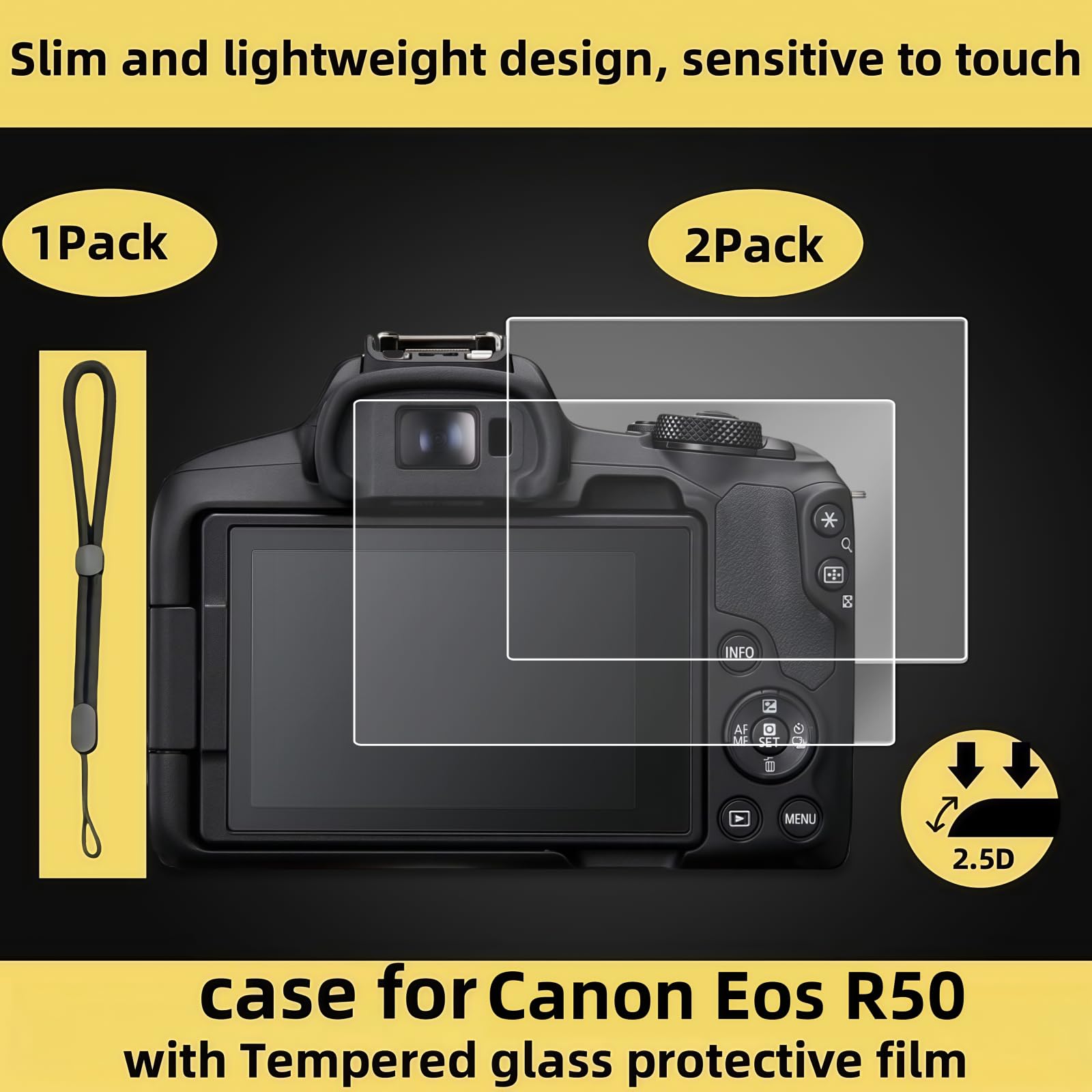 Funda EOS R50, funda protectora de silicona suave para cámara de vlogging Canon EOS R50 EOSR50, viene con 2 protectores de pantalla y 1 correa de muñeca, accesorios EOS R50 (café)
