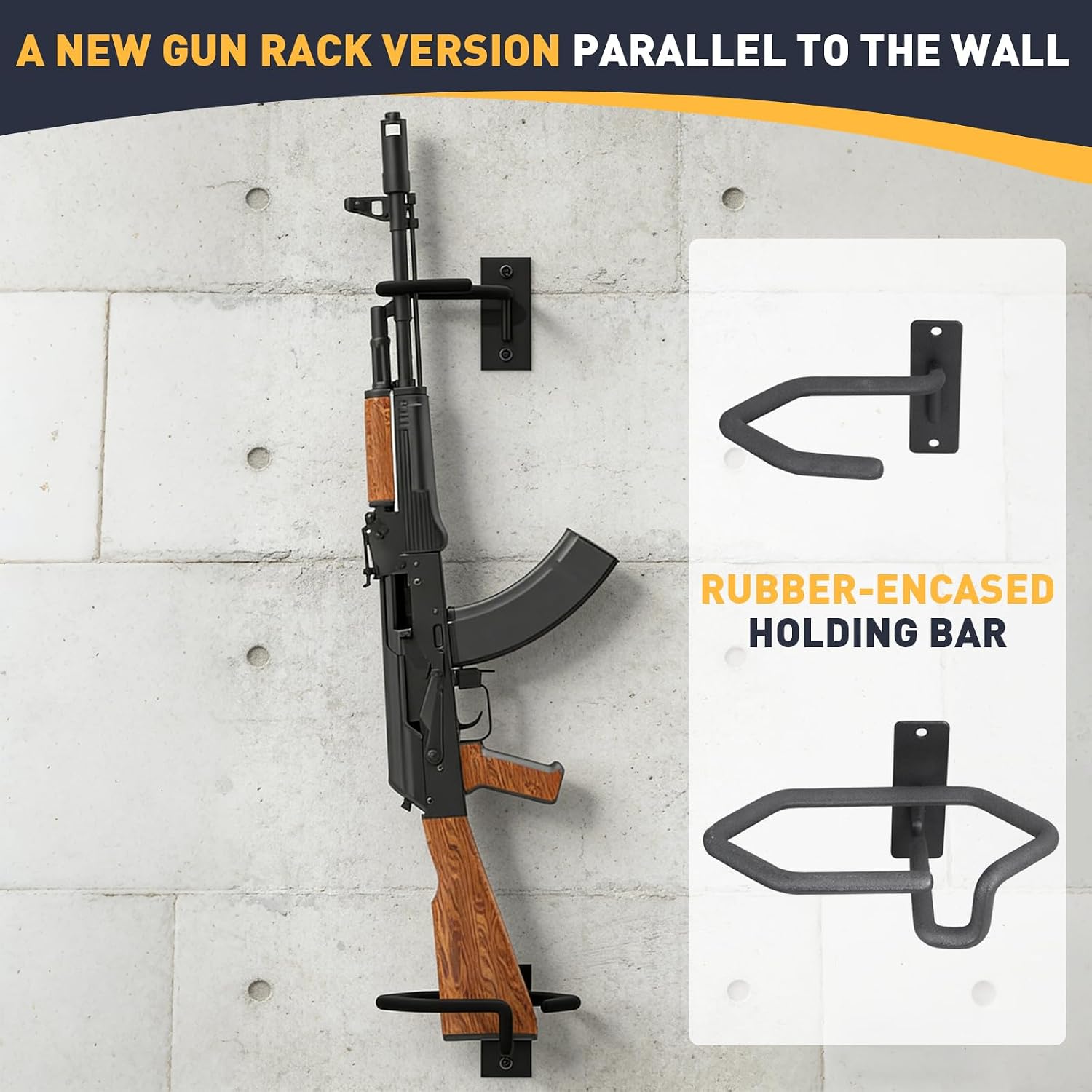 Gun Rack for Wall, Adjustable Metal Indoor Gun Rack Floor Standing Shotgun Rack Gun Display Rack Rifle Storage for Garage Room Gun Storage