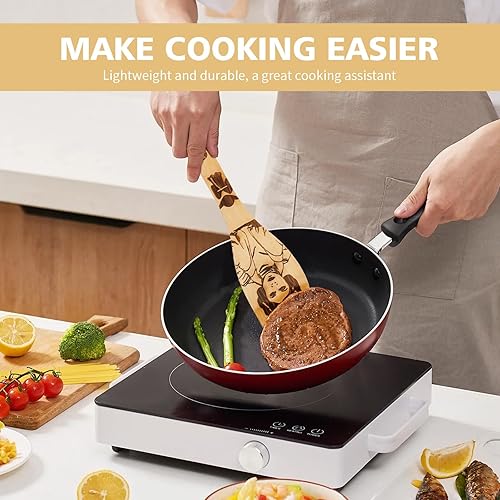 Miniatura 7 de Juego de utensilios de cucharas de madera quemadas de caricaturas, idea de regalo, utensilios de cocina, regalos de calentamiento, utensilios de