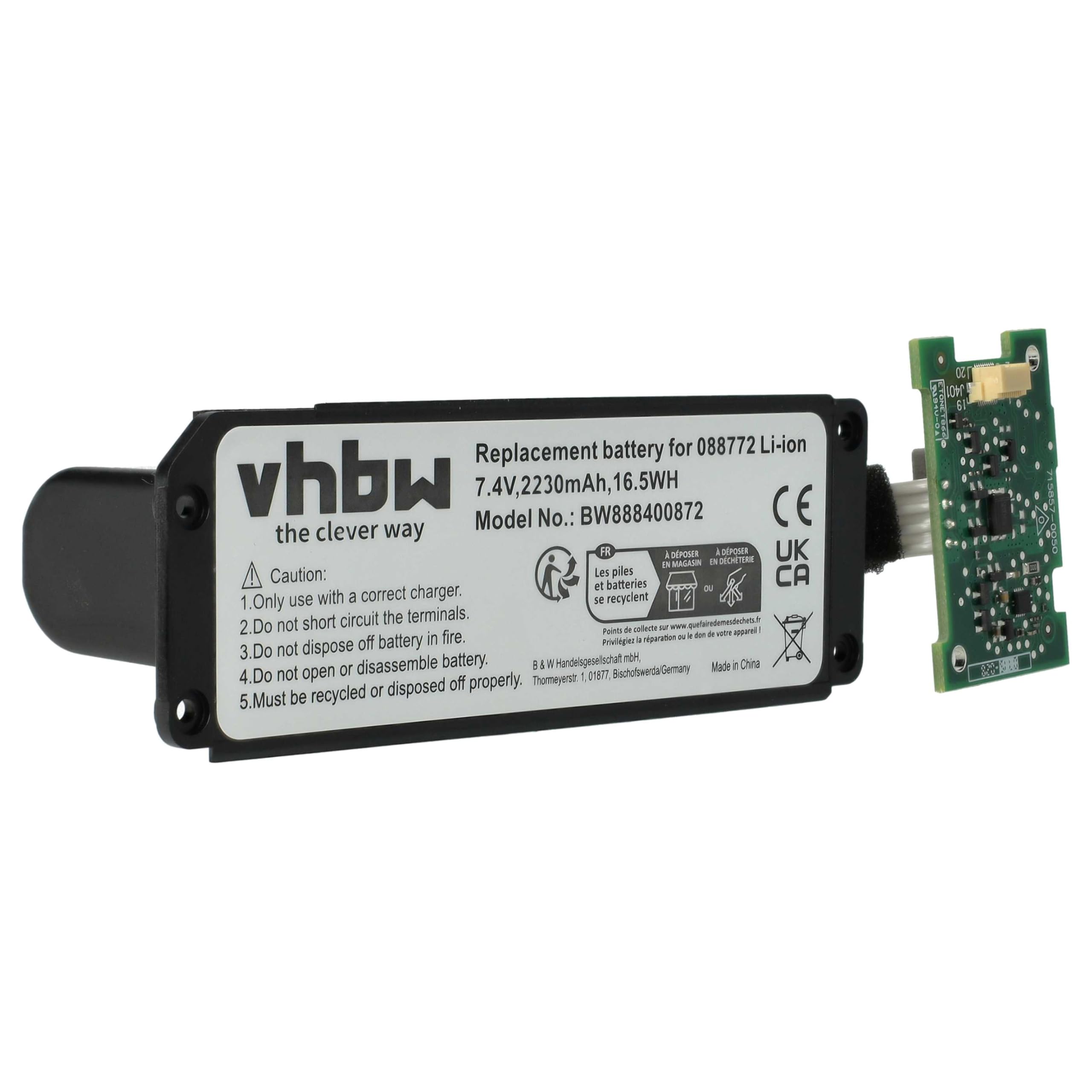 vhbw batteria compatibile con Bose Soundlink Mini 2 casse, altoparlanti, speaker - incl. circuito stampato (2.230mAh, 7,4V, Li-Ion)