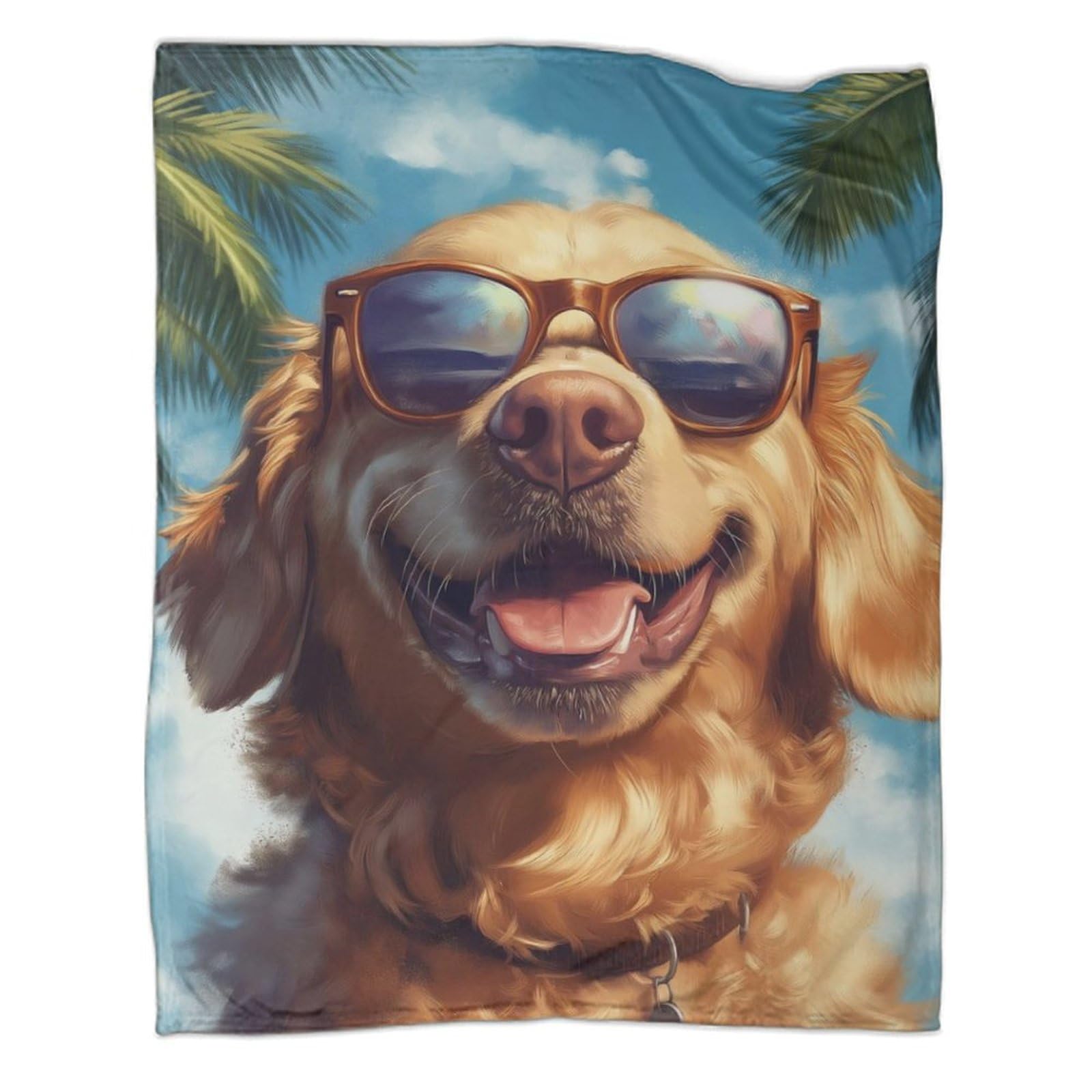 Couverture polaire Golden Retriever plaid chaud enfant et adulte peluche
