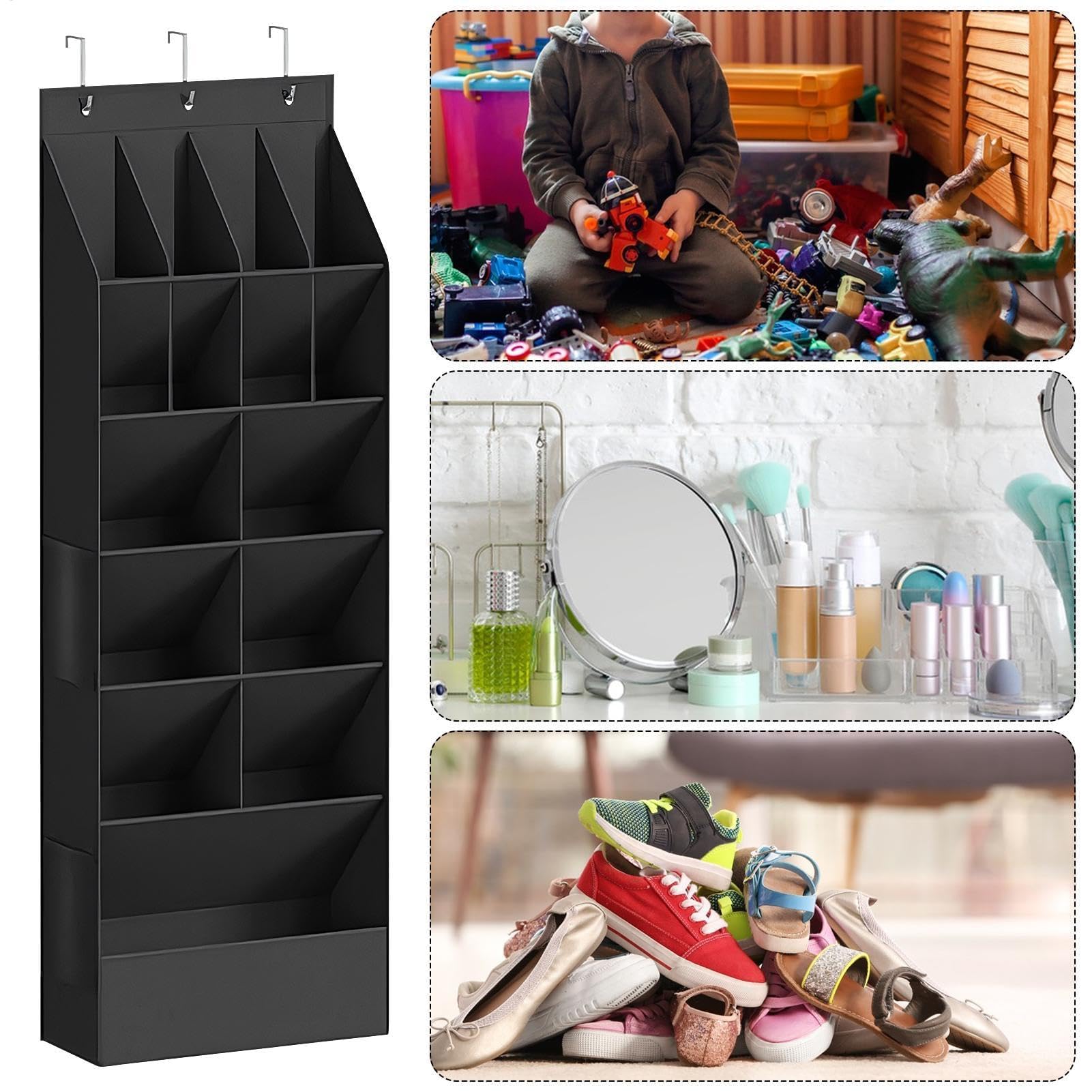 Organizador de zapatos para puerta, 11 bolsillos, gran capacidad, solución de almacenamiento Oxford para organización del hogar, ideal para familiares y amigos, accesorio de armario que ahorra espacio