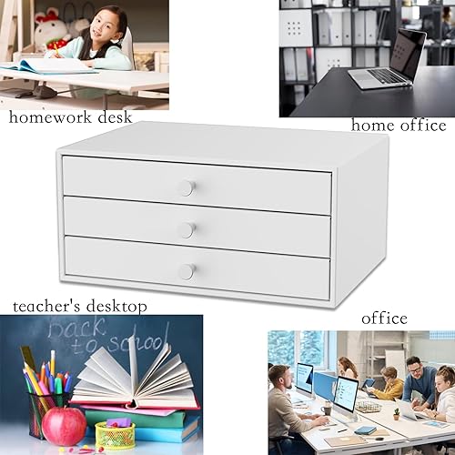 Miniatura 7 de Cajones de escritorio, organizador de escritorio de metal con cajón organizador de almacenamiento para archivos A4, organización de almacenamiento