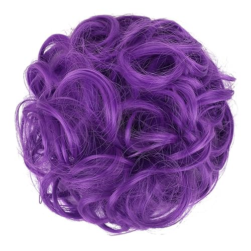 Miniatura 3 de GIRLSHOW Extensiones de cabello rizado con moños elásticos y ondulados, extensiones envolventes para cola de caballo, moño despeinado para mujeres y