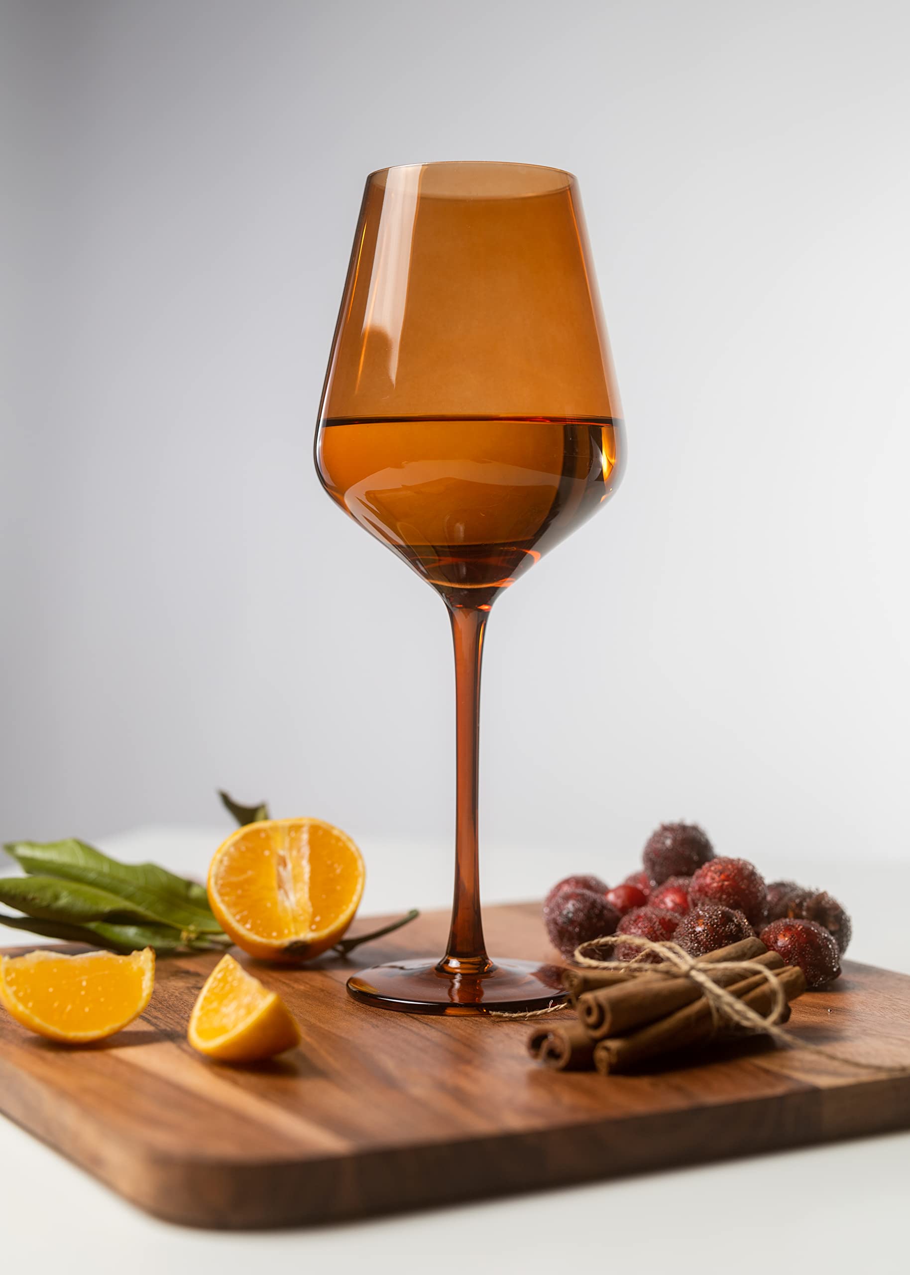 Saludi Dark Orange Wine Glasses - Set of 6 -5 Saludi Dark Orange Wine Glasses - Set of 6 -5