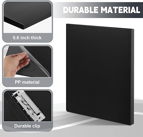 Miniatura 3 de Teling Paquete de 12 carpetas de abrazadera sin perforaciones de 8.5 x 11 pulgadas, clip de metal y cubiertas de polietileno, carpeta sin anillo con