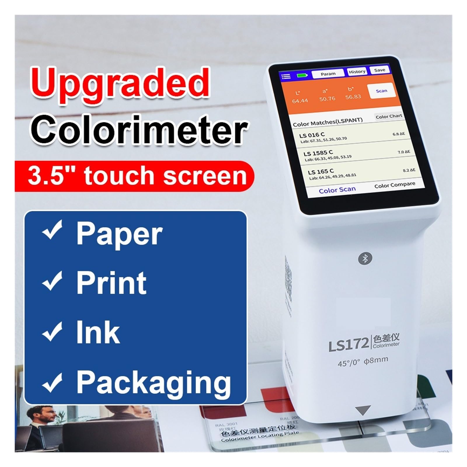 Espectrofotómetro, LS172 45/0 Colorímetro Inferior Precio Portátil Digital For Impresión