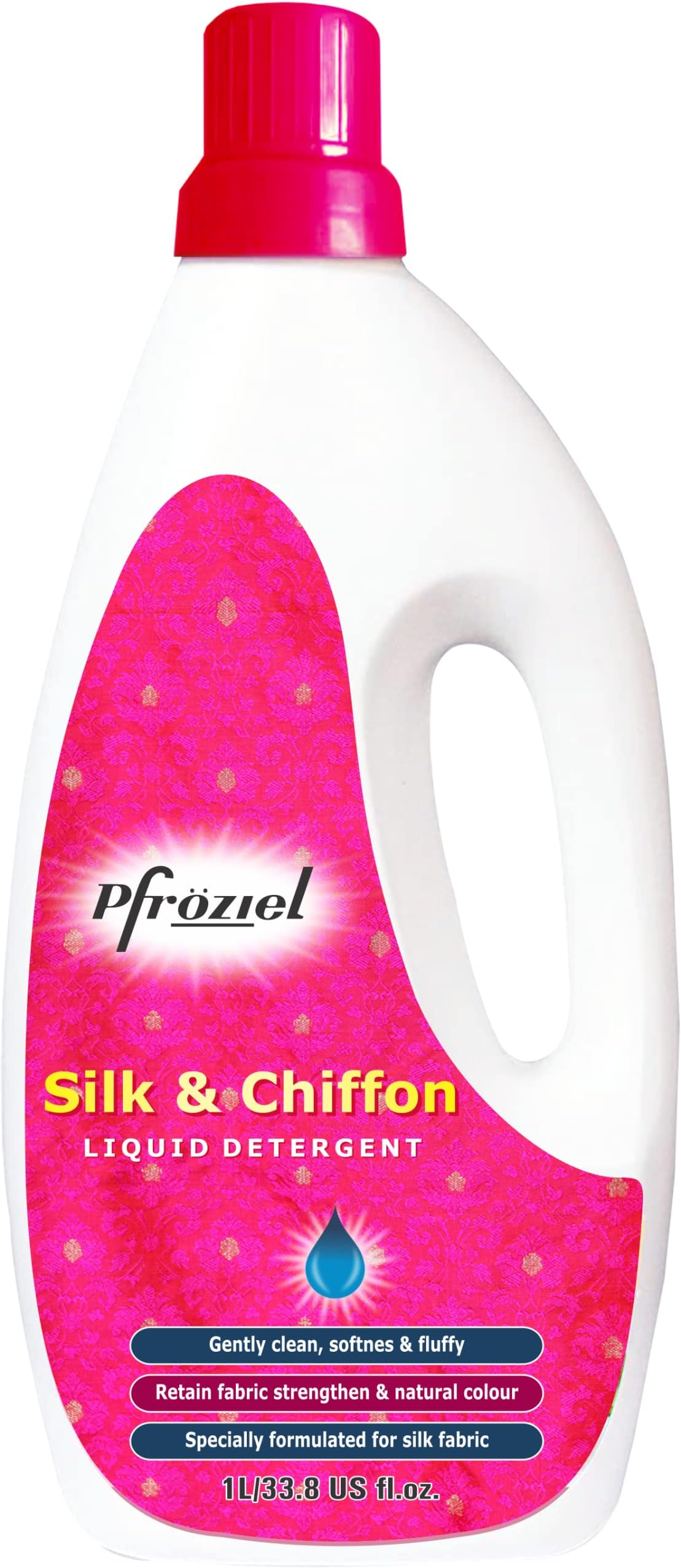 Pfroziel Silk and Chiffon Liquid Detergent,maintain shine & protect colour, No Harmful chemical, 1 Liter (1)