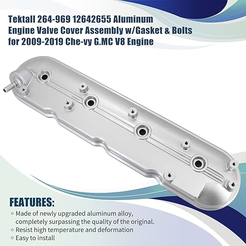 Miniatura 2 de 264-969 12642655 - Conjunto de tapa de válvula de motor con junta y pernos para motor Che-vy G.MC V8 2009-2019 - Silverado Suburban Avalanche Camaro
