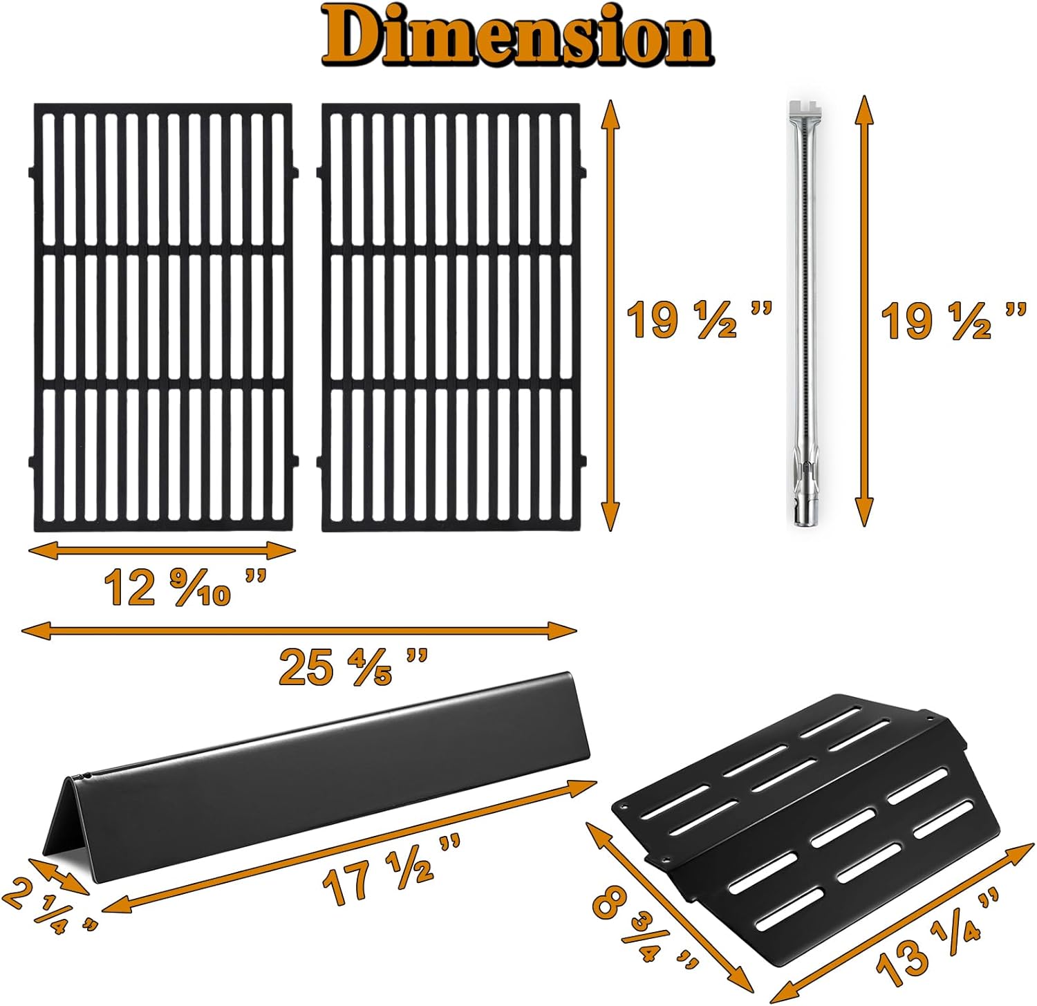 Genesis E-330 Grill Parts Replacement for Weber Genesis 4 Burner E-310 330 E330 E310 S330 S-330 EP310 EP330 Weber 7524 Grates 7620 7621 Flavorizer Bars 62753 Sear Burner Tube 65505 Heat Deflectors