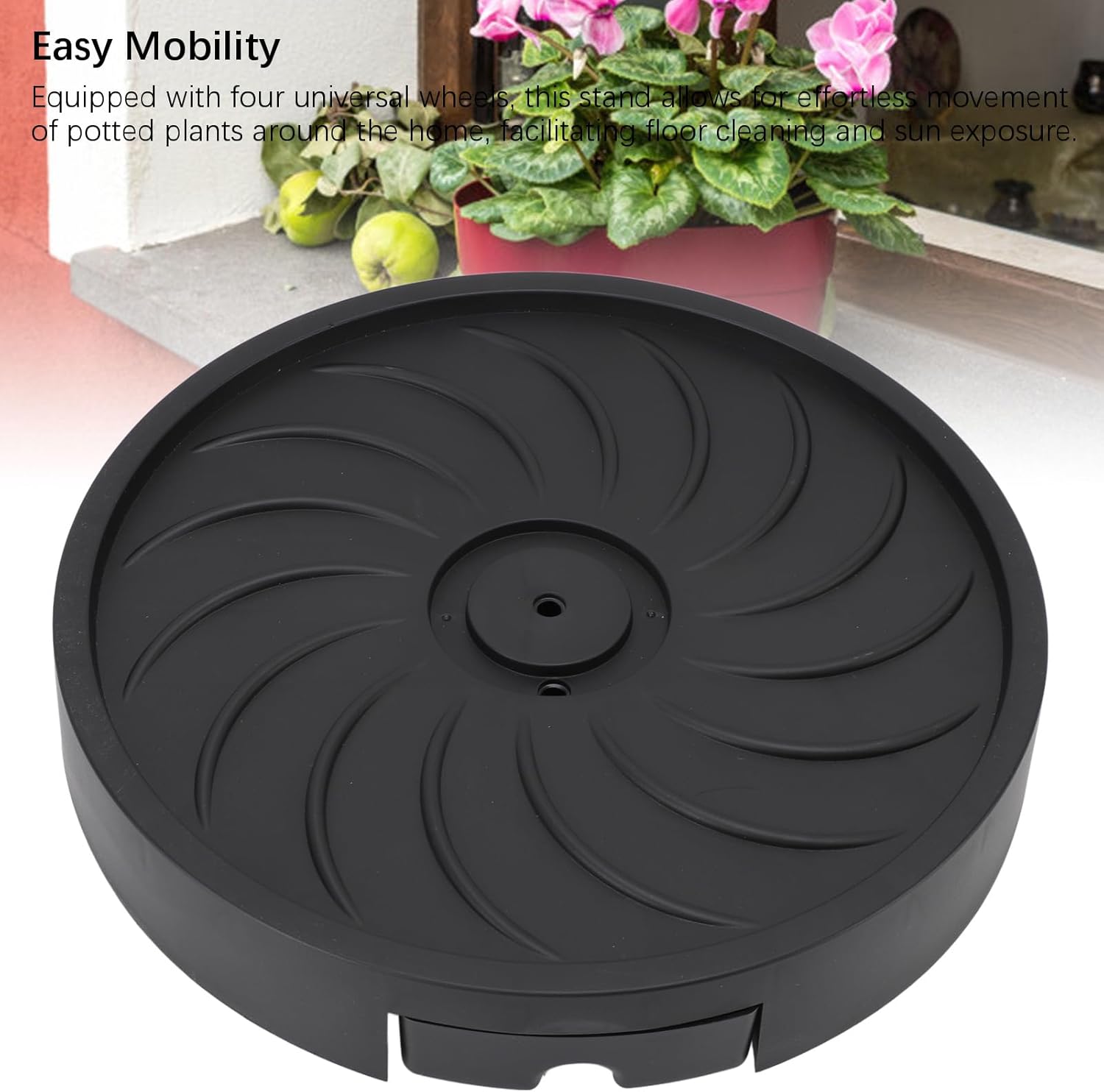 EVGATSAUTO Premium Heavy Duty Rolling Plant Stand Caddy with Hidden Wheels, Plastic Potted Plant Base for Indoor Outdoor Gardening Tasks, Beige 10 Inches