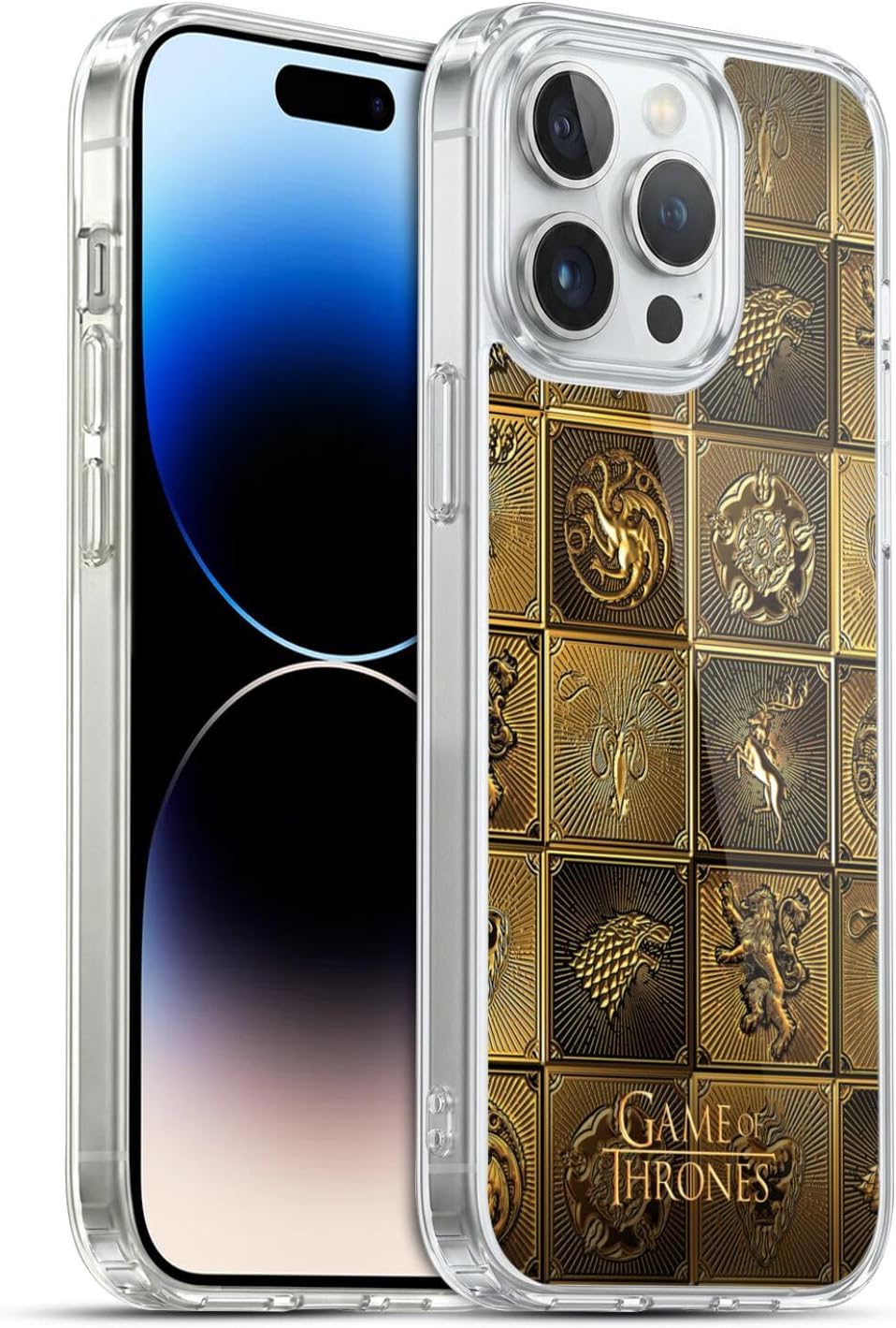 Head Case Designs Officially Licensed HBO Game of Thrones All Houses Golden Sigils Soft Gel Case Compatible with Apple iPhone 16 Pro