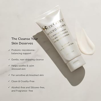 SeneGence Microbiome Correcting Cleanser, 4 Fl Oz, Exfoliate Skin with Probiotics and Hyaluronic Acid for Redness and Irritation, Sensitive to Oily and Troubled Skin Types, Vegan, Paraben Free