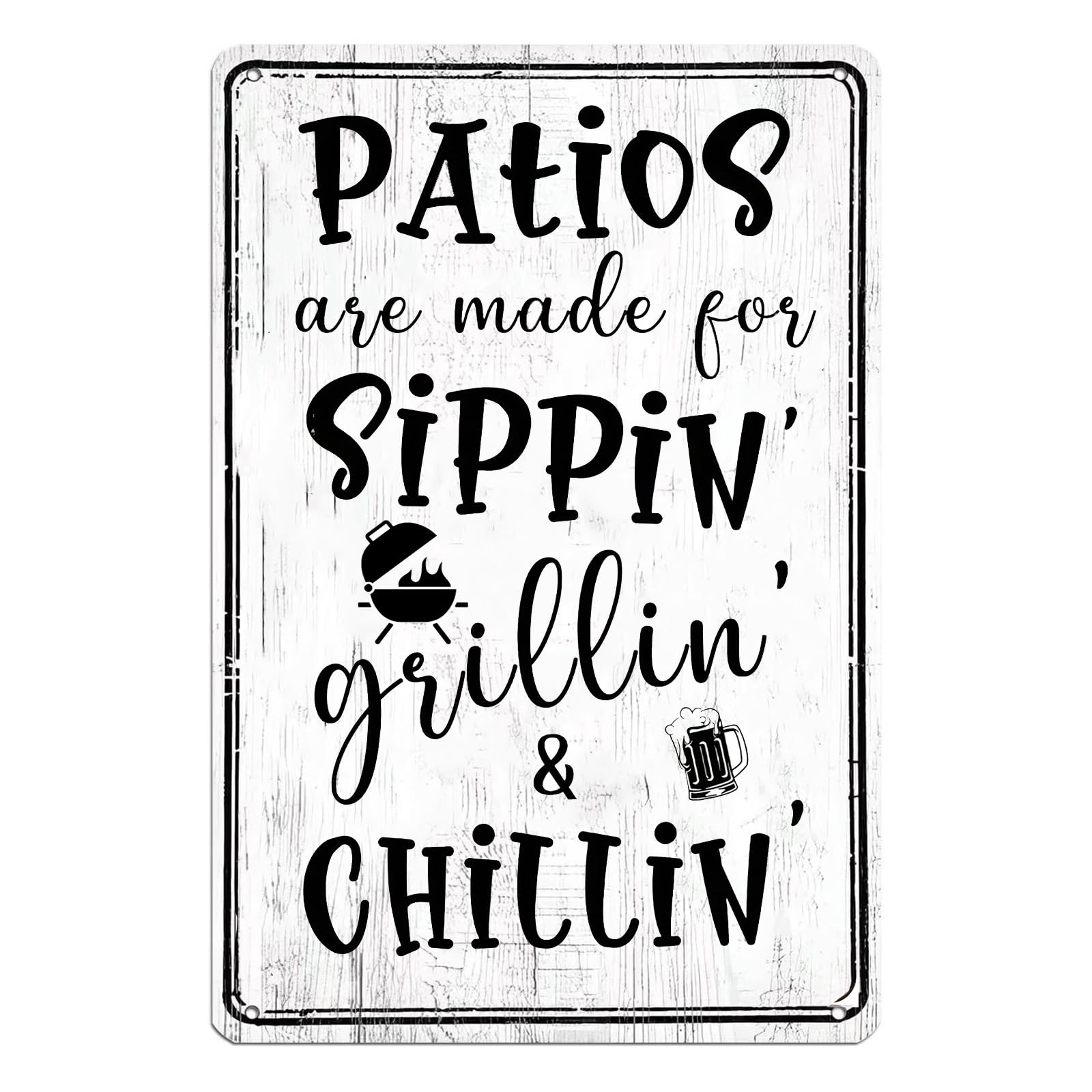 Retro Patio Leisure Theme Metal Tin Sign Funny Summer Lifestyle Quote Wall Decor Plaque for Garden Bar Pub Home 12x8 Inch