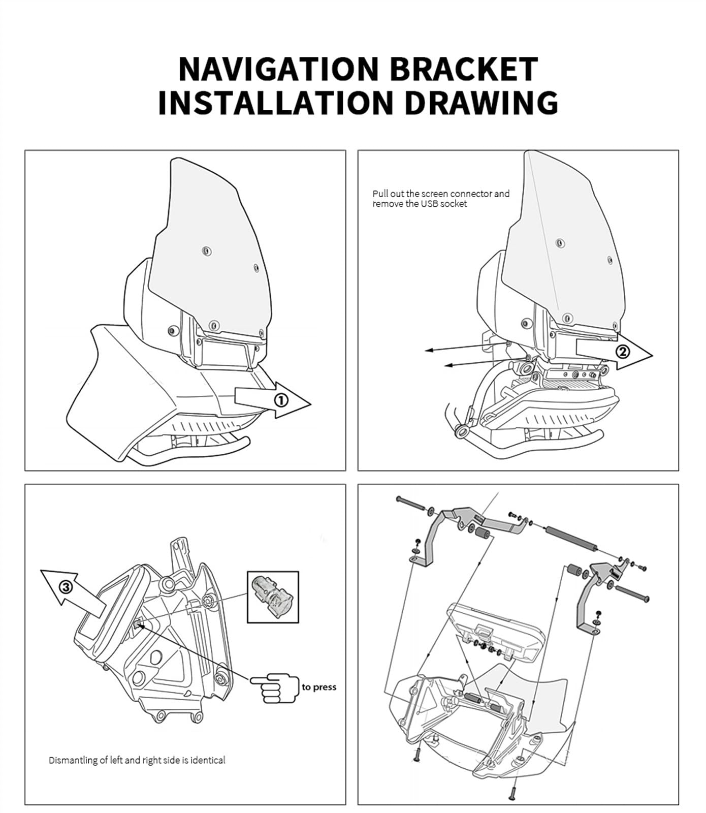 Cargador Inalámbrico USB Soporte para Teléfono Móvil De Navegación GPS para Harley Pan America 1250 S 1250S 2021 2022