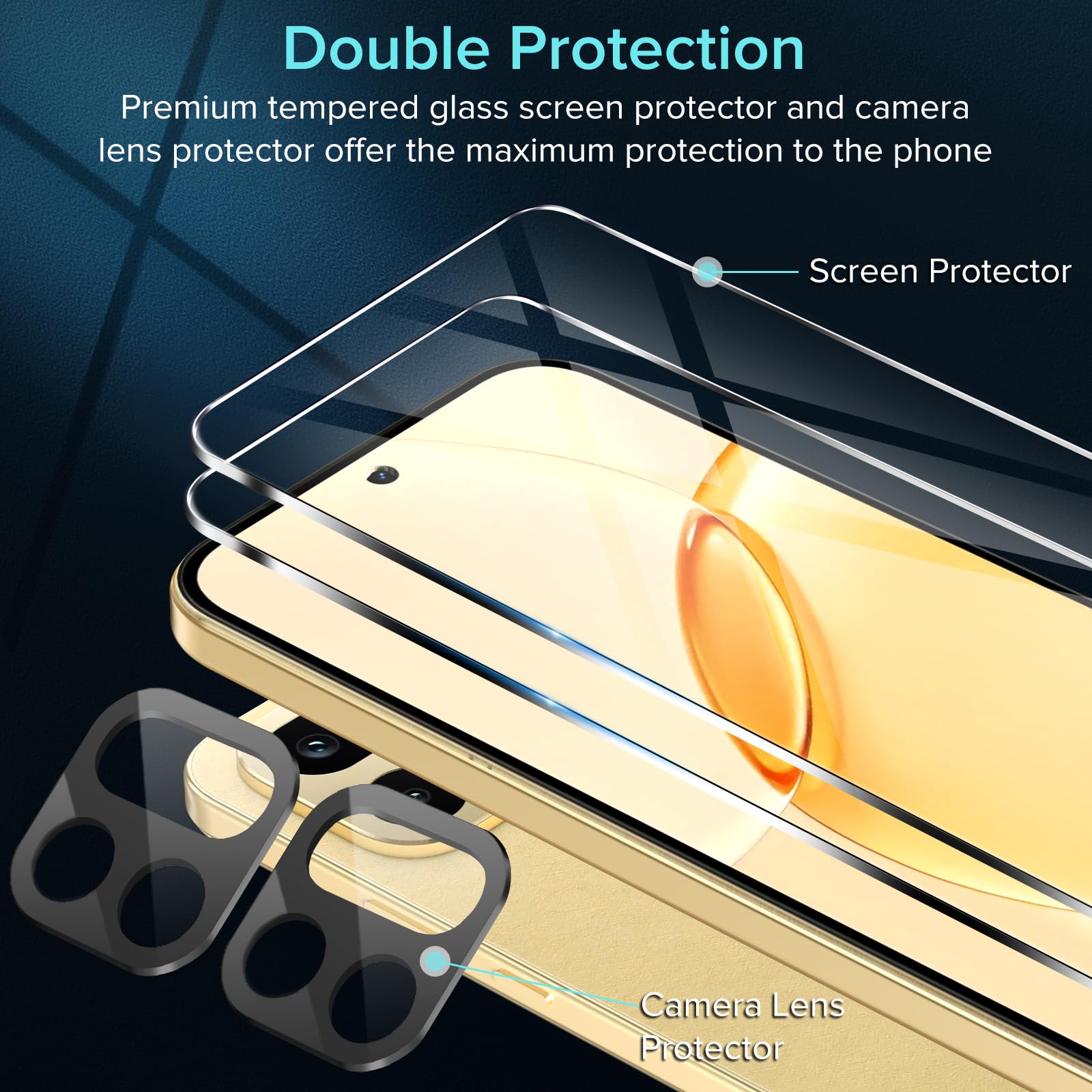 ivoler Szkło Hartowane do Realme 16 Pro 5G, 2 Sztuki Szkła na Ekran + 2 Sztuki na Aparat, Twardość 9H, HD Clear, Odporne na Zarysowania i Bąbelki