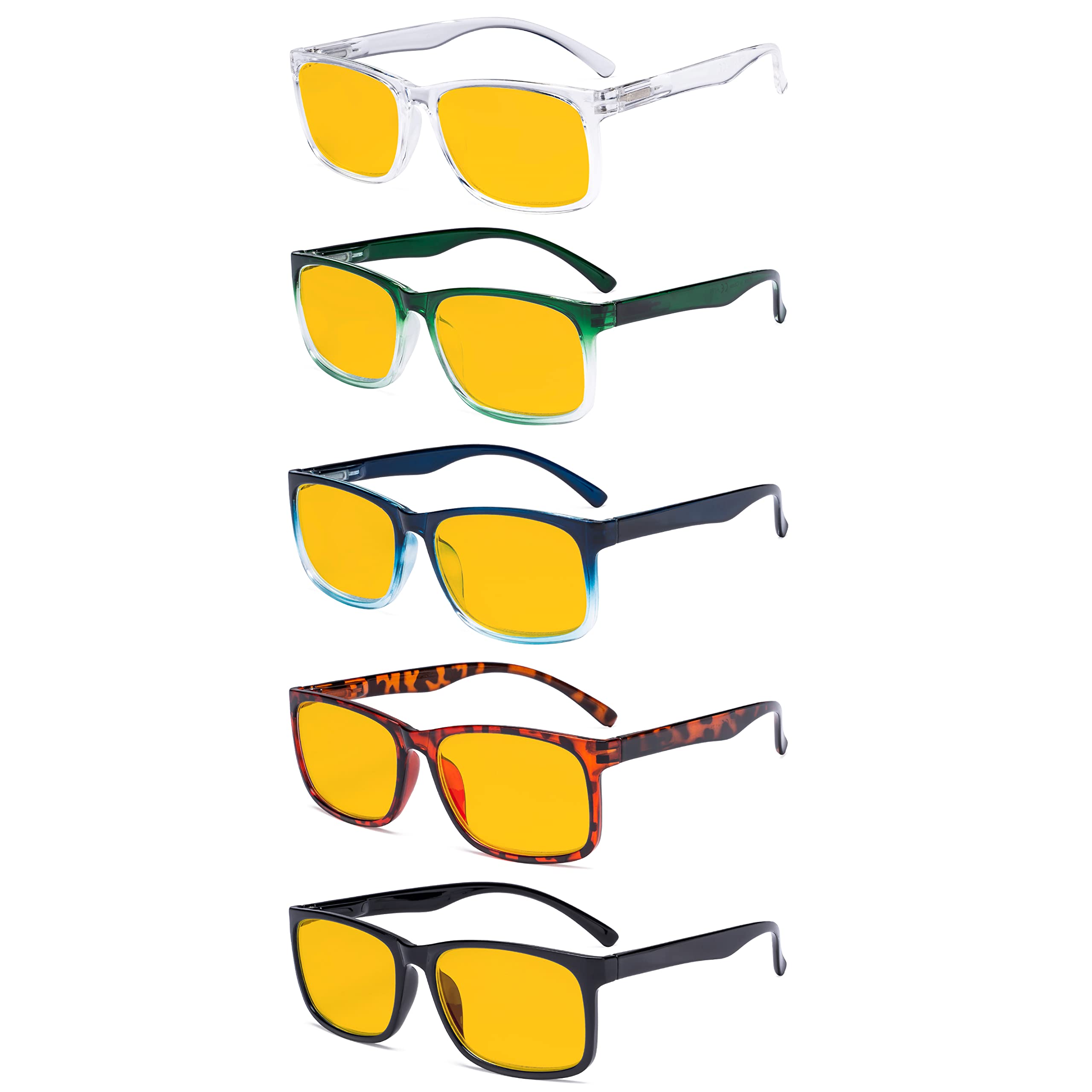 Eyekepper 5-pack Large Frame Reading Glasses - Stylish Reader Eyeglasses for Men Women Reading