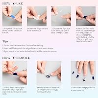 Vista 7 de Sun&Beam Nails Uñas a presión hechas a mano, medianas y largas, almendra, ovalada, azul, blanco, concha, punta falsa, diseño 3D, encantos lindos