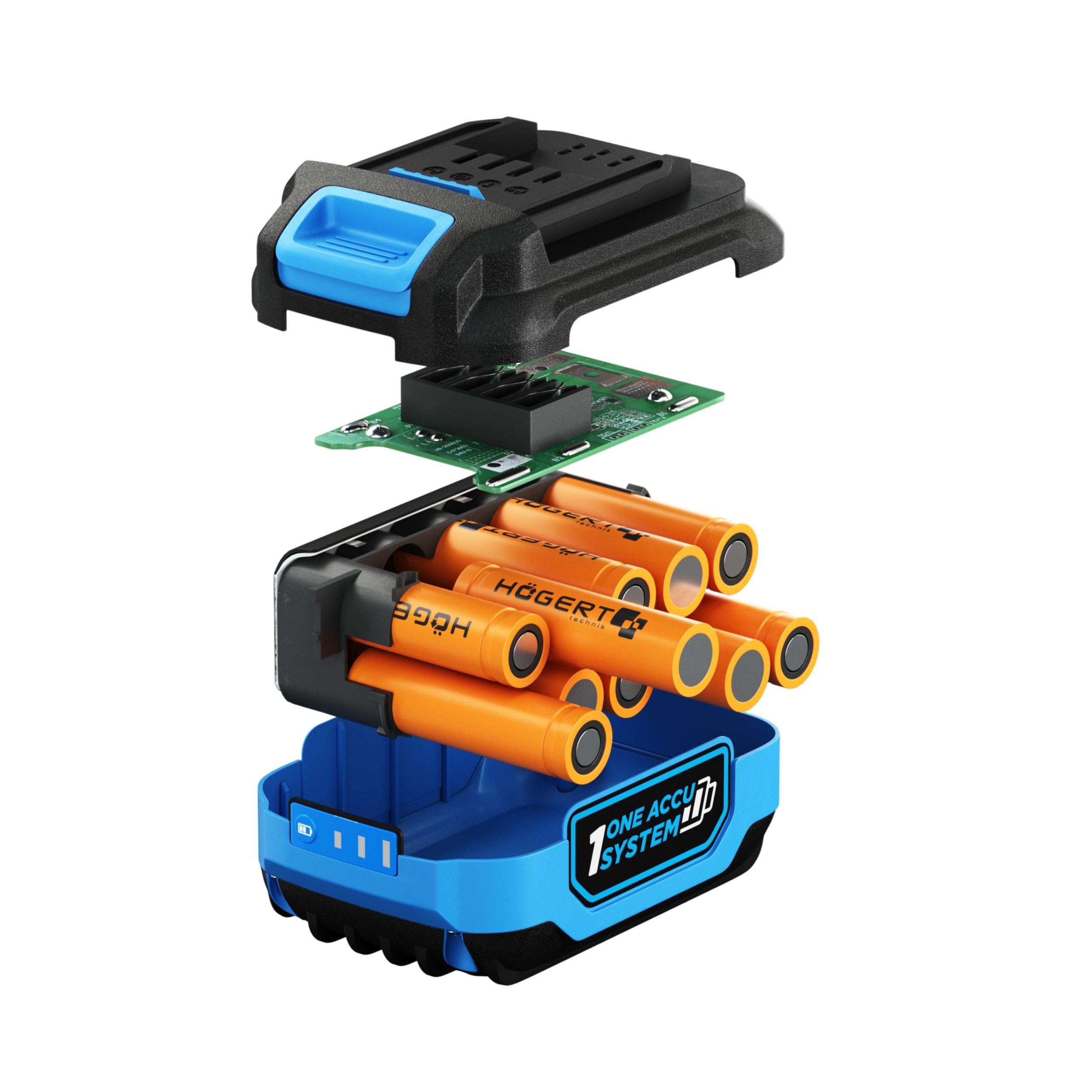 Batería HÖGERT TECHNIK 4,0 Ah 18 V, tecnología de Iones de Litio, protección contra sobrecalentamiento y Cortocircuitos, indicador de Estado de Carga, Ideal para Todos los Dispositivos de 18 V