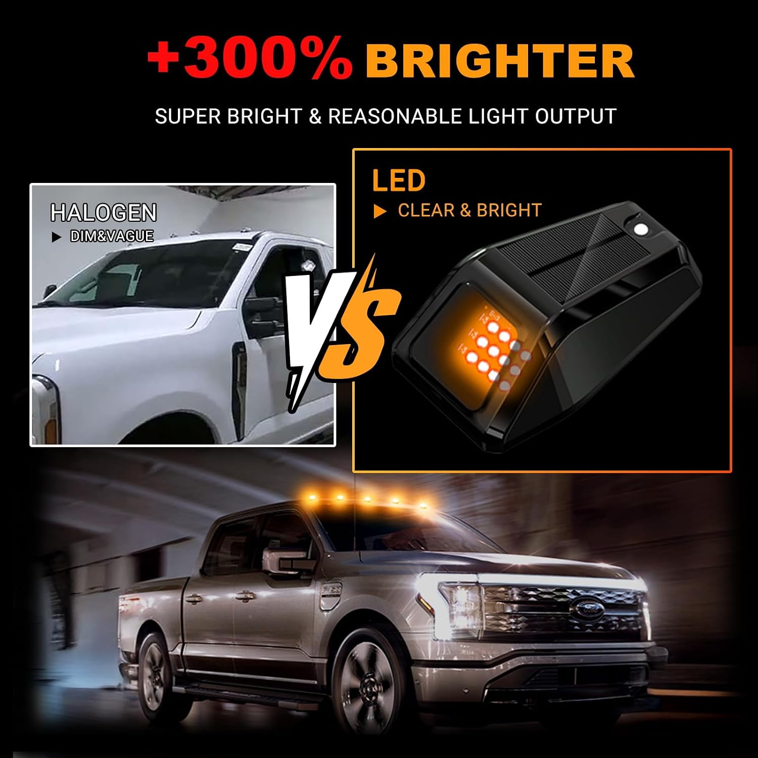 Solar Wireless No Drill Truck Cab Roof Lights with Motion Vibration Sensor 5PCS Ultra-Bright LED IP67 Solar Security Lights for Trucks RVs image 5
