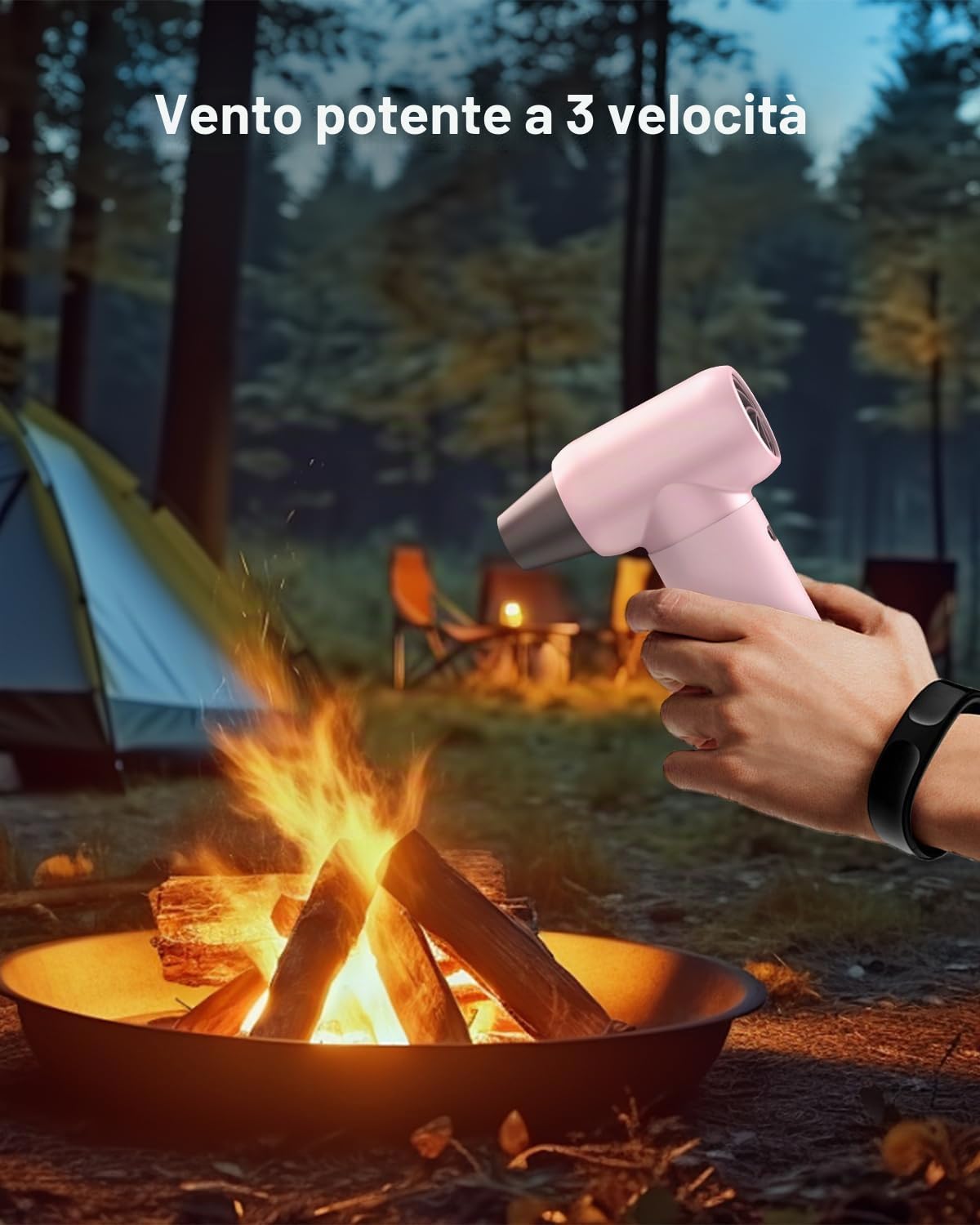 Elettrico Rimuovi Polvere Aria Compressa Senza Fili,180000 giri/min Soffiatore Aria Compressa con Illuminazione Ausiliaria/Regolazione a 3 Velocità per Computer, Tastiera, Ufficio, Auto