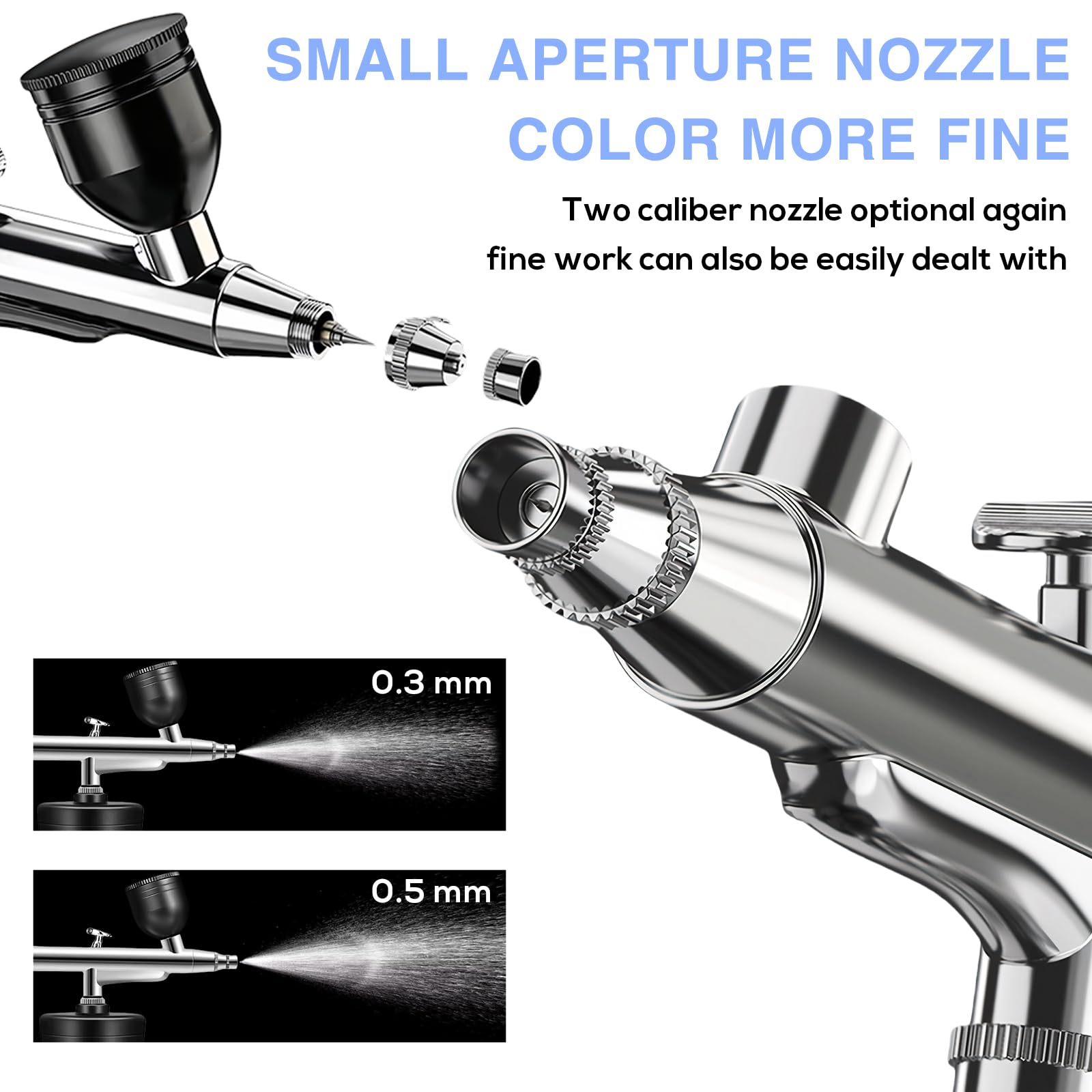 Set Aerografo, Kit Aerografo, Set Aerografo Senza Fili, Aerografo Con Compressore USB Ricaricabile, Kit Aerografo Con Compressore Per Pittura Di Modelli, Trucco, Barbiere, Decorazione Di Torte (Nero)