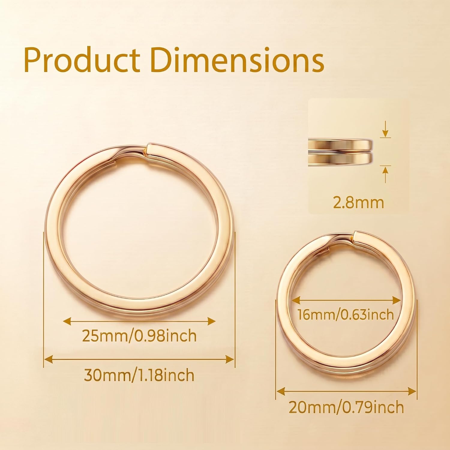 Split Metal Rings Bulk for Keychains,Large Metal Key Ring for Car Keys