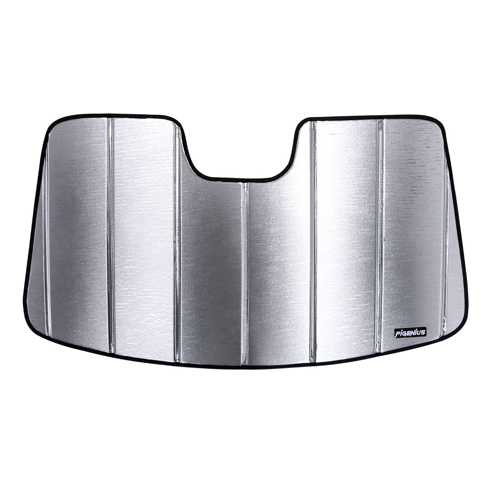 Photo 1 of Pigenius Windshield Sun Shade for 2021 2022 2023 Ford Mustang Mach-E, Ultimate Folding Sunshade - Metallic Silver Metallic Silver-Ultimate Sunshade