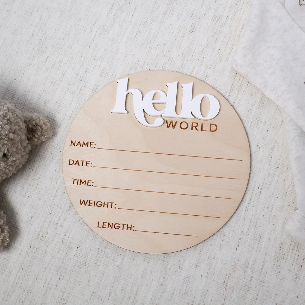 Newborn Baby Hospital Announcement Keepsake (Modern) — 사진 1