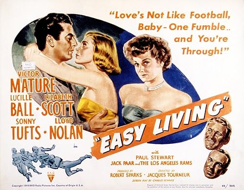 Posterazzi Easy Living - Póster impreso de Victor Mature Lizabeth Scott Lucille Ball Sonny Tufts Lloyd Noaln 1949 (14 x 11)