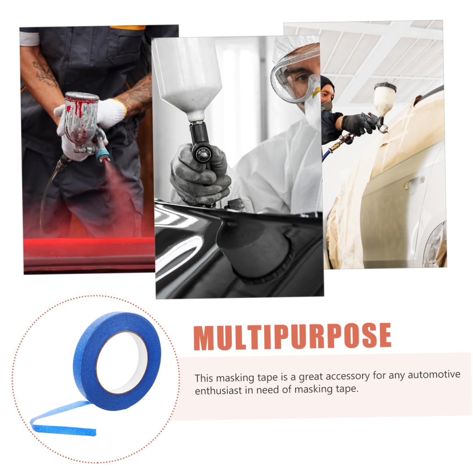 GRIRIW Residue- Painting Tape 18mm Wide Washi Tape 4 Rolls of 50m Long Masking Tape Artist Tape for Automotive Projects