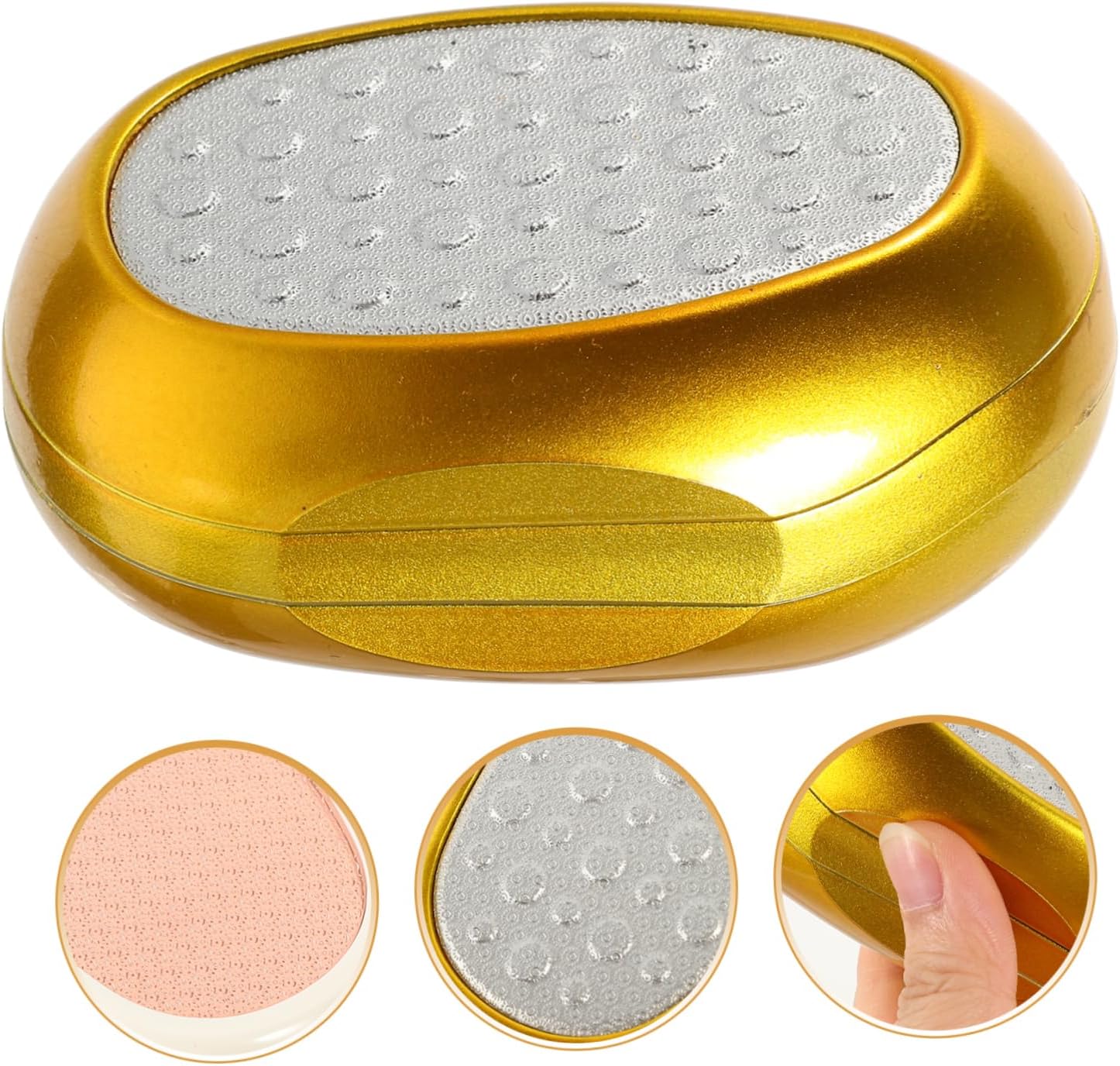 NOLITOY 2pcs Nano Glass Foot Exfoliating Scrub Tool for Dead Skin Removal Gold Pumice Stone Pedicure Device for Home Use for Calluses and Corns
