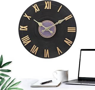 Reloj de pared al aire libre, relojes al aire libre impermeable,Gran reloj impermeable al estilo de disco rústico | Temporizador decorativo operado con baterías, dispositivo de cronometraje, temporiza