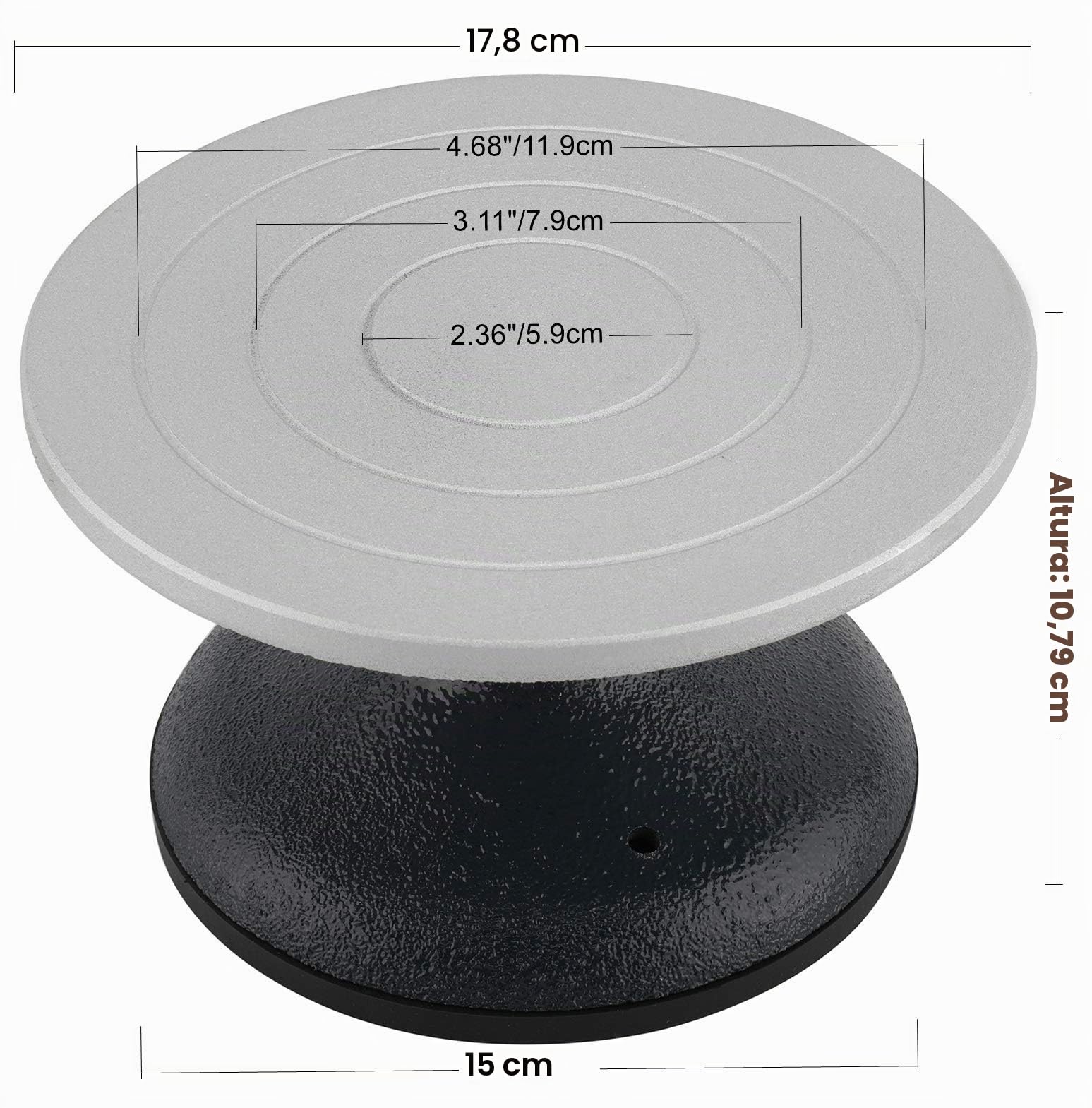Homtone Placa giratoria de escultura de arcilla resistente de 18 cm de diámetro, Plato Giratorio Escultura de Arcilla Giratoria CeráMica de Modelado Tocadiscos