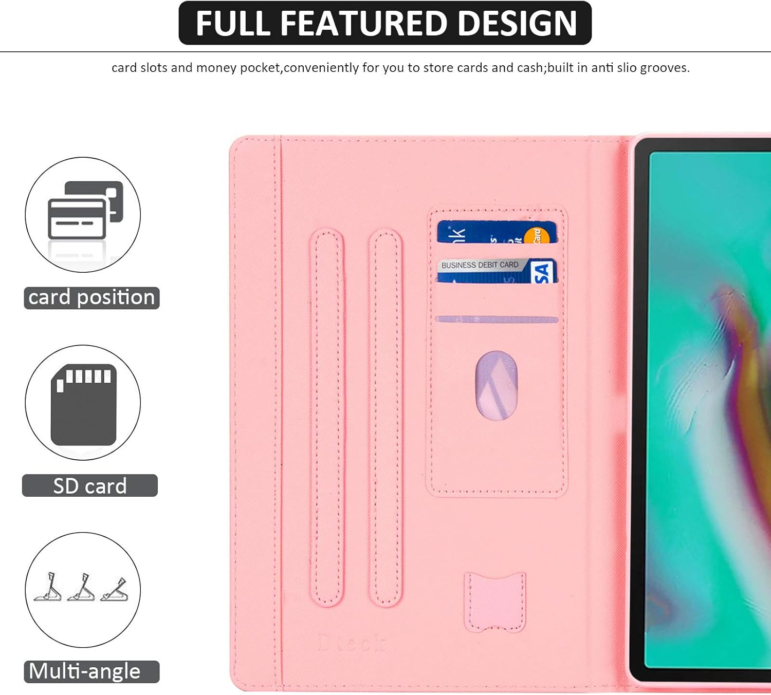 کیف چرمی Dteck برای تبلت سامسونگ مدل Galaxy Tab S5e 10.5 2019 SM-T720/T725