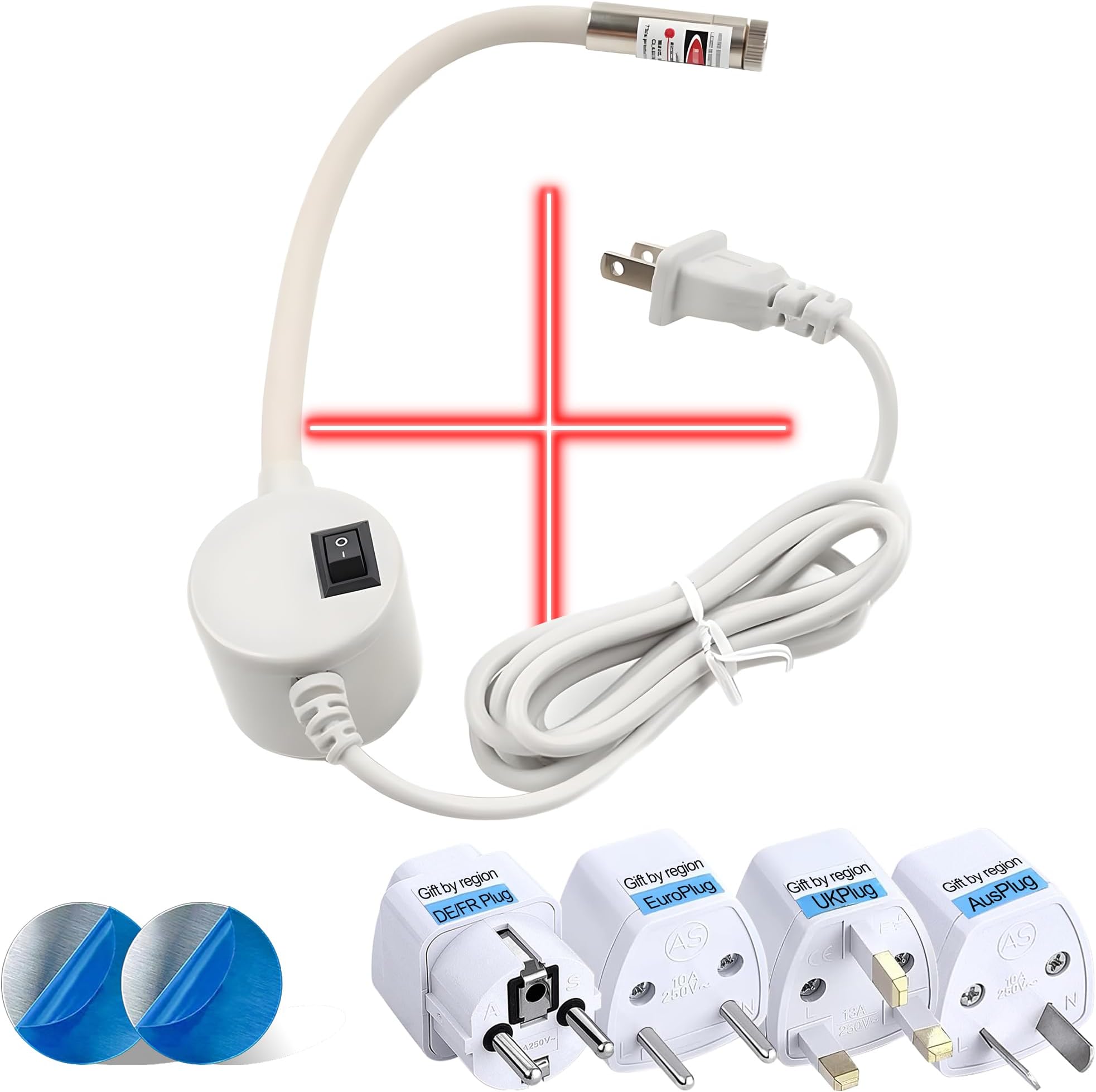 Cross Sewing Laser Guide for Straight Stitching, 12 Different Models to Select, Adjustable Magnetic Attachment for Sewing Machines, Hands-Free Precision Sewing & Quilting Aid Tool (Red,Non-Dimmable)