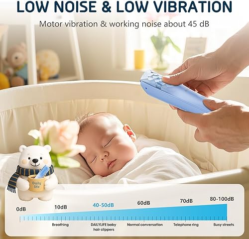 Miniatura 3 de DAILYLIFE Cortapelos para bebés, cortapelos silenciosos para niños con autismo, kit de corte sensorial de pelo de bebé, recortador de pelo