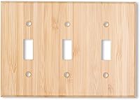 Vista 15 de 4 placas de interruptor de luz de palanca simple de madera maciza de 4.5 x 2.76 pulgadas, cubierta de interruptor de luz de bambú de calidad