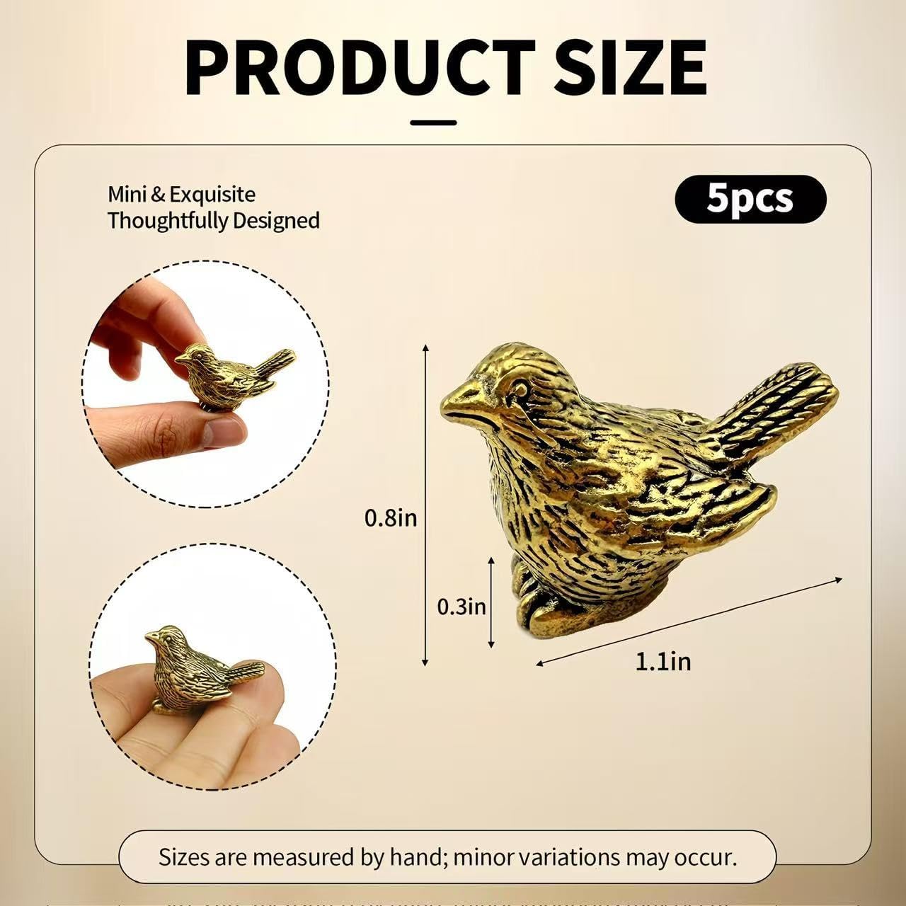 5-Pack Copper Bird Decor with Patina Finish - Helps Support Water Clarity in Bird Baths & Fountains, Garden Ornaments for Outdoor Decor​ image 3