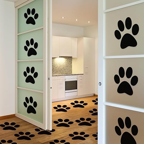 Miniatura 5 de ReliThick 30 calcomanías de suelo con estampado de patas de 7.5 pulgadas, impresiones de patas grandes, autoadhesivas, para ventana, para aula,