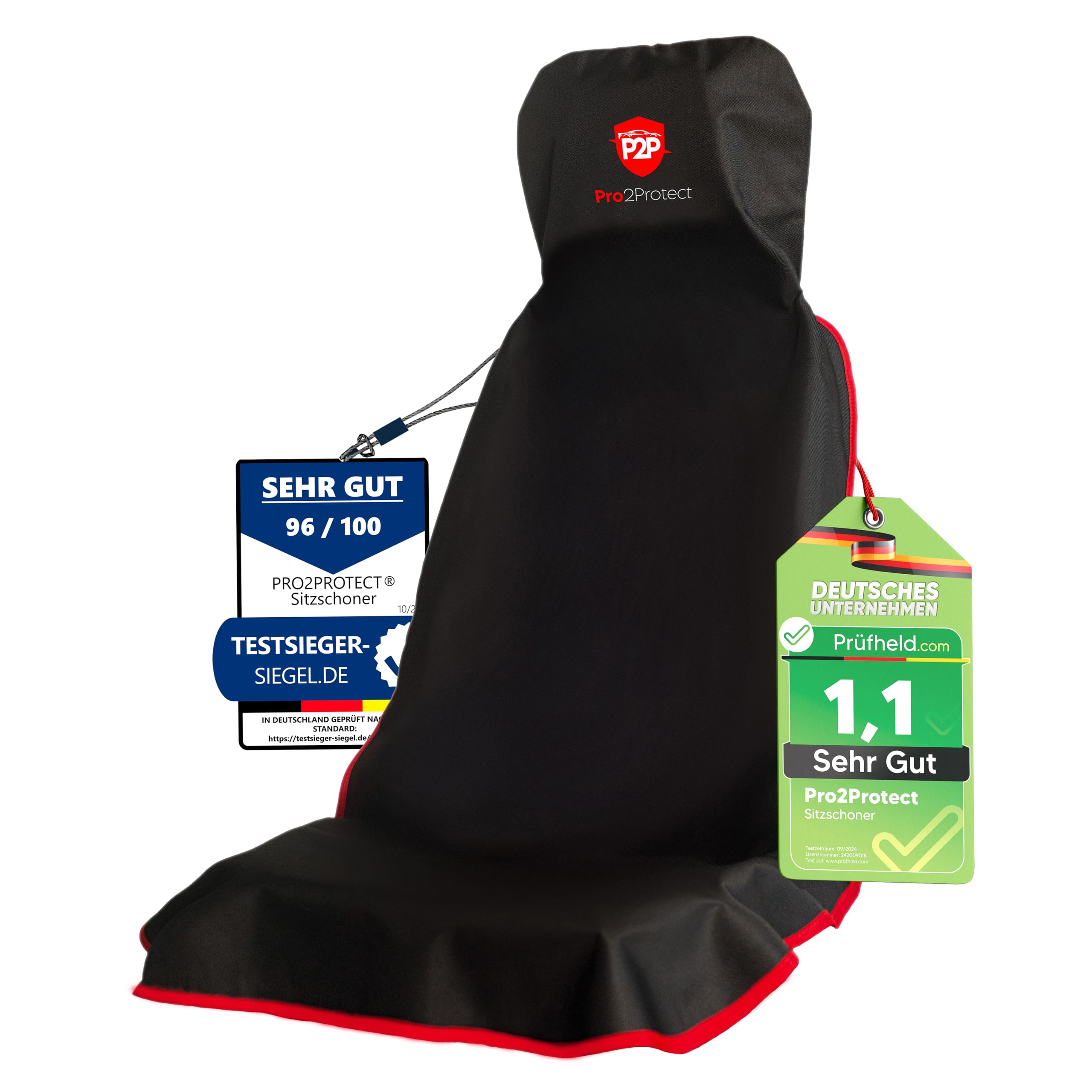 Pro2Protect [2X Test SEHR GUT] Autositzschoner Vordersitze | WASSERDICHT | 1er Set | Autositzbezüge Sitzauflage Sitzbezüge Auto | Schonbezug vorne Autositzauflage Sitzschoner Auto Zubehör Innenraum