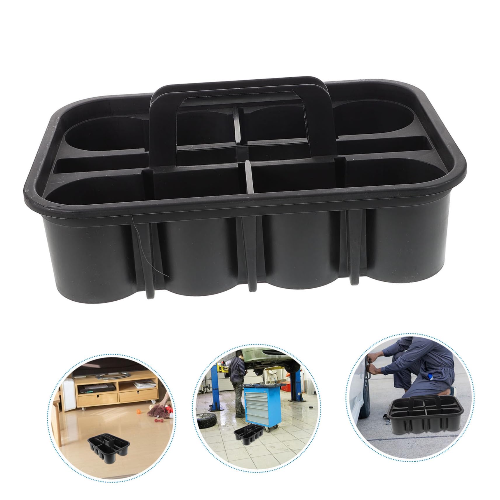 Amosfun Kit De Limpieza Interior De Automóvil Cesta Organizadora De Herramientas De Plástico