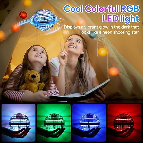 Miniatura 3 de Juguetes de bola de orbe volador ANOEPUY 2025, mini dron con forma de globo cósmico controlado a mano con boomerang giratorio que vuela, seguro