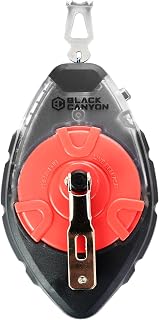 Black Canyon 100 ft Chalk Reel with 3.5:1 Fast Rewind Ratio - Durable Ergonomic Chalk Line for Construction & DIY