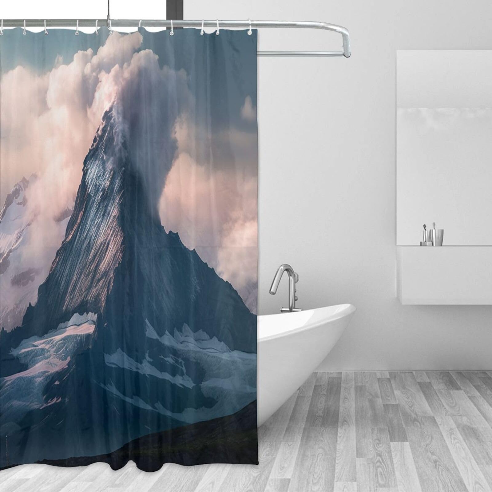 Rideaux de douche pour salle de bain en tissu imperméable moderne 183x183 cm