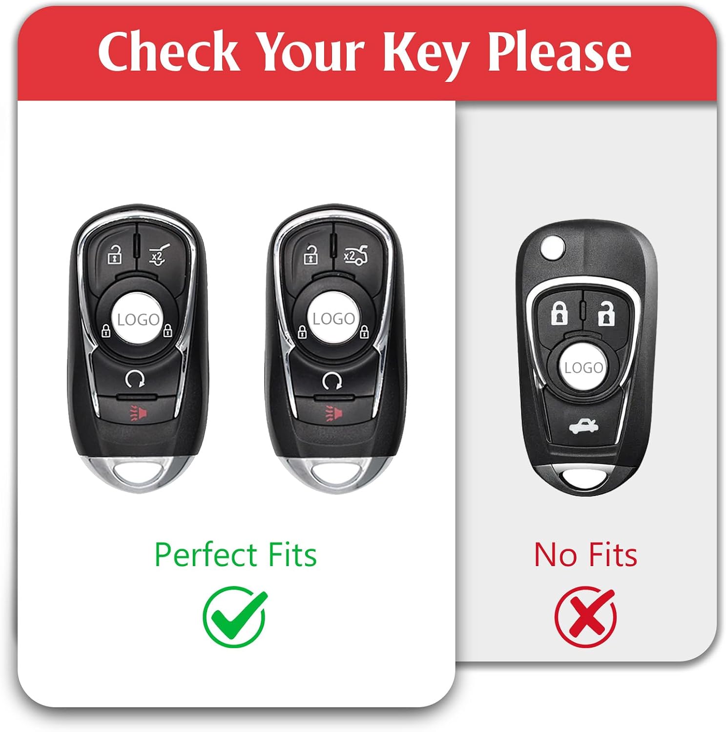 Car Soft TPU Smart Cover Key Case Fits for Buick(Red) image 2