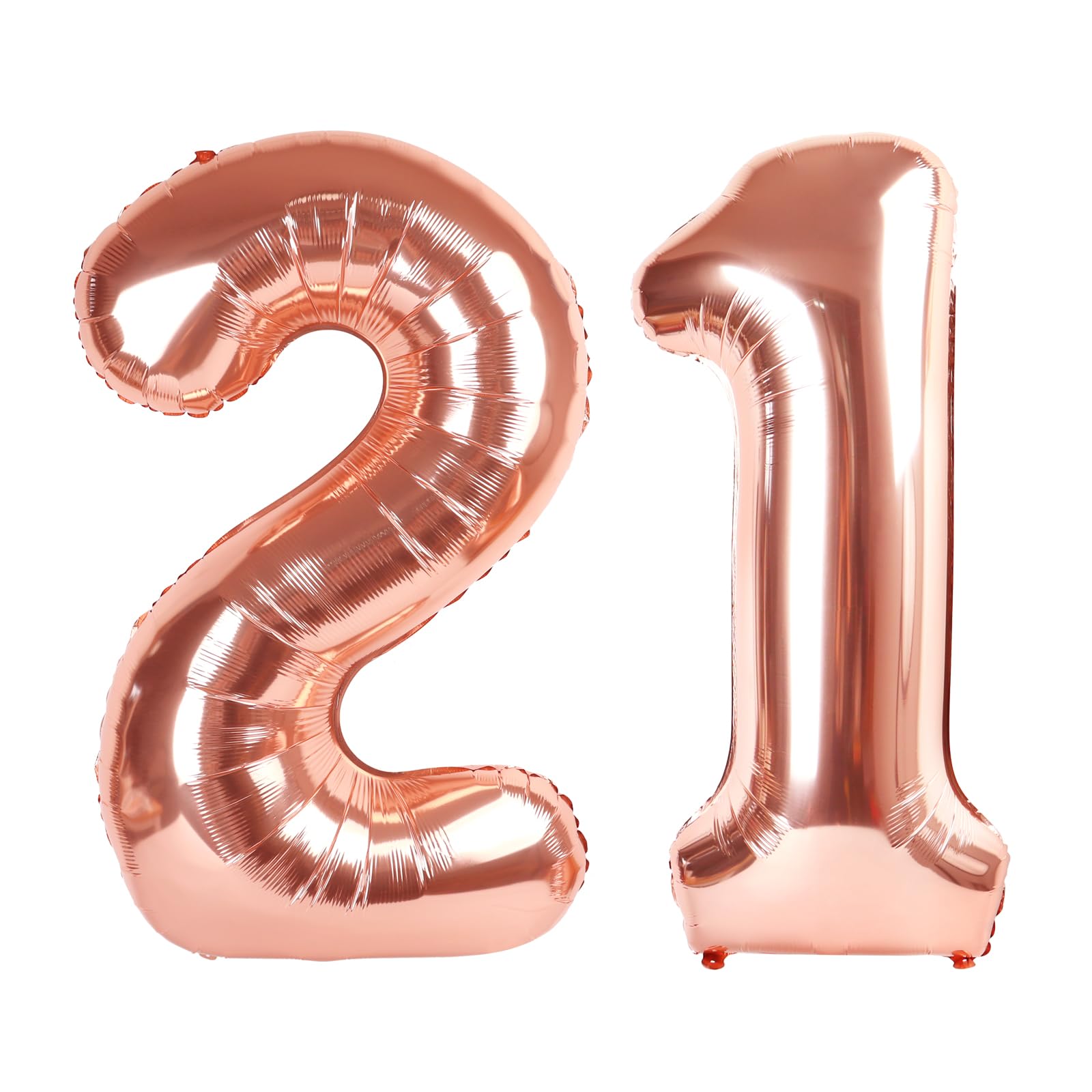 21 Balloon 40 inch Rose Gold Number Balloons for 12 21 Birthday Decorations