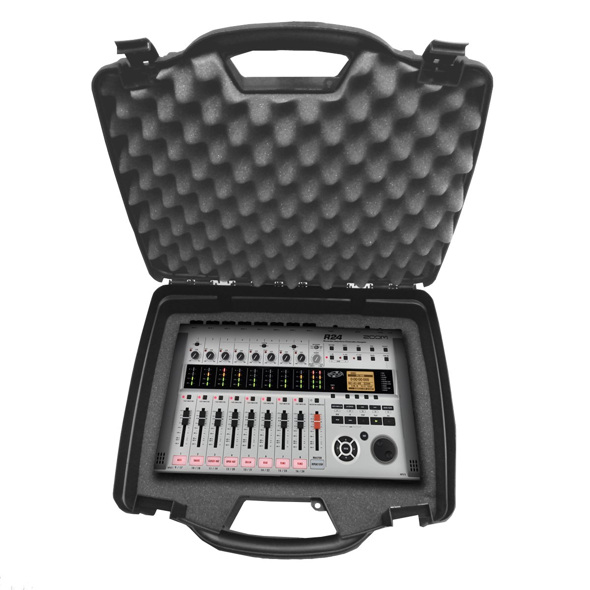CASEMATIX Hard Shell Studio Case Compatible with Zoom R24 Portable Controller and Digital Stereo Interface, R8 Multitrack Table Top Recorders, TAC-2R, MRS8 and More, Travel Case Only